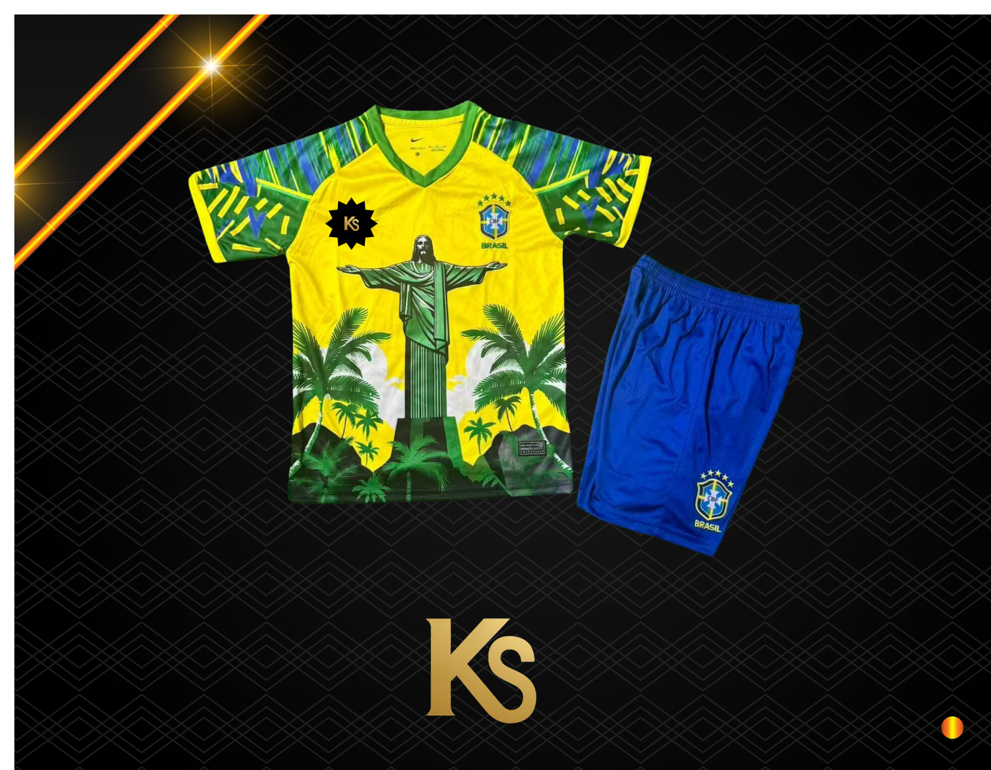 KIT NIÑO BRASIL X CRISTO REDENTOR AMARILLO