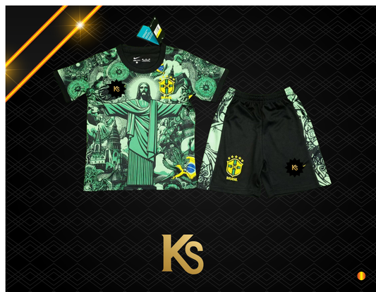 KIT NIÑO BRASIL X CRISTO REDENTOR VERDE